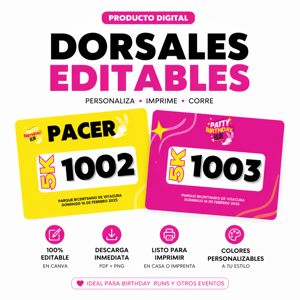 Plantilla de Dorsales Editables