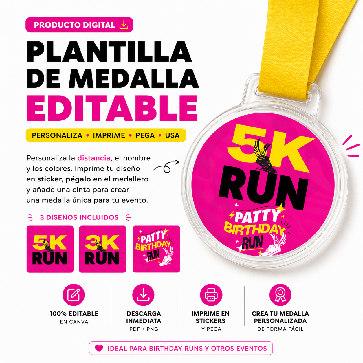 Plantilla de Medalla Editable