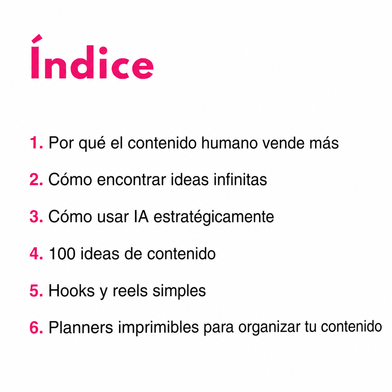 100 ideas de contenido sin parecer influencer